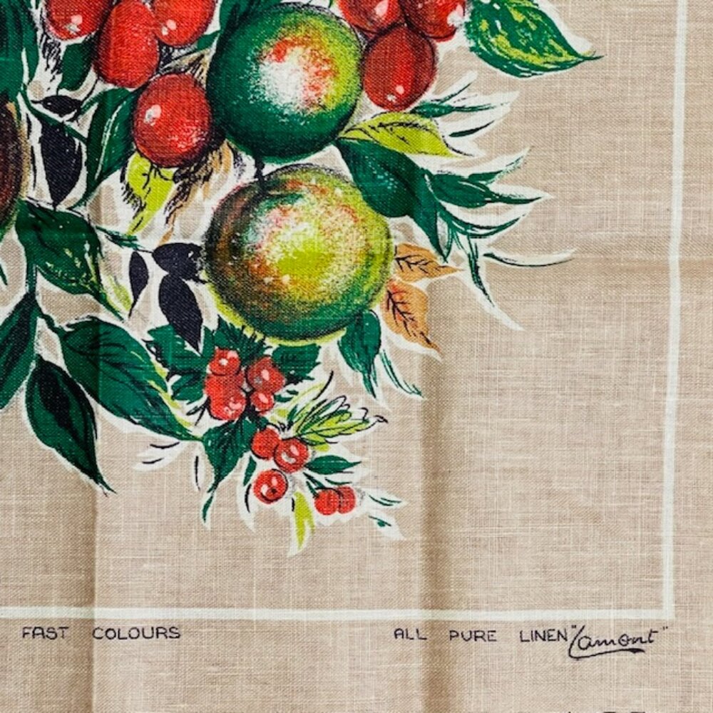 Samuel Lamont MCM 100% Irish Linen Fruit Still Life Tea Towel XL NOS - Picture 5 of 5